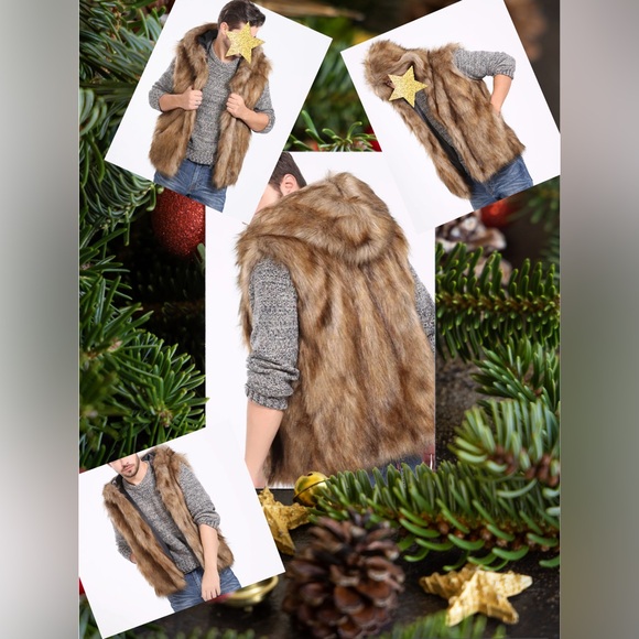 NWOT Lanshifei Faux Fur Hooded Vest